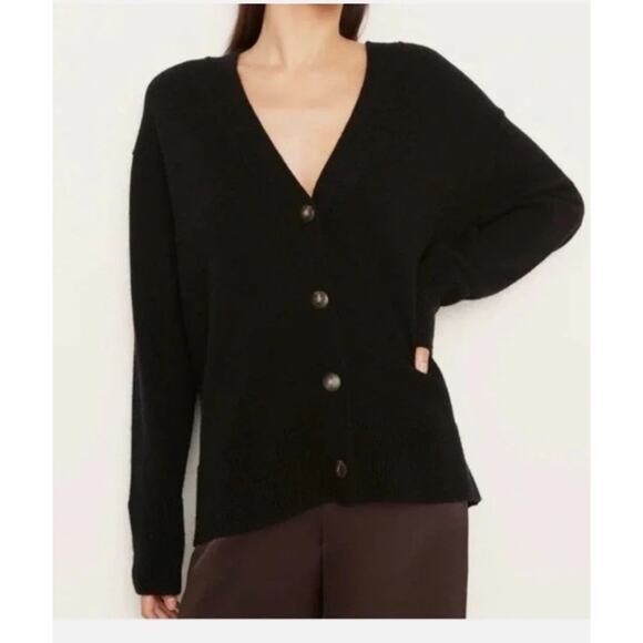 Vince Weekend Cardigan Button Up Wool and Cashmere Navy Sweater Size Large - Picture 1 of 7